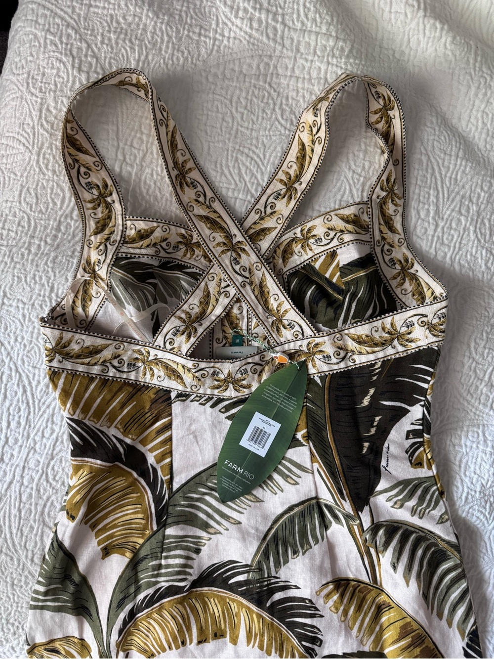 Farm Rio Off-White Trancoso Buttoned Mini Dress - Picture 8 of 11